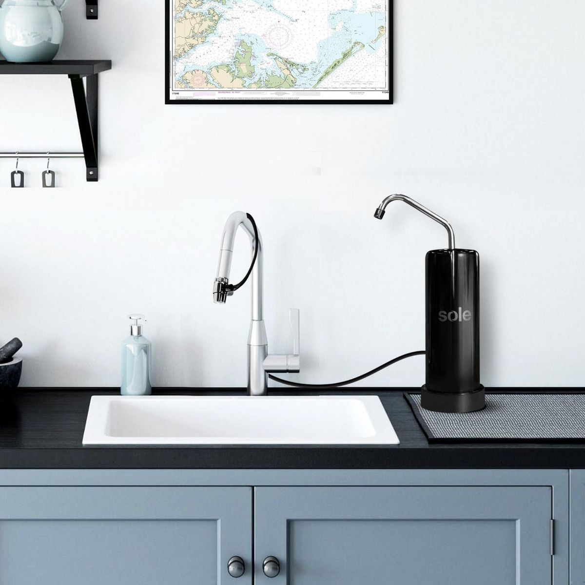 SOLE - Purificador Alcalinizador sobre Lavadero Prime Sole Negro