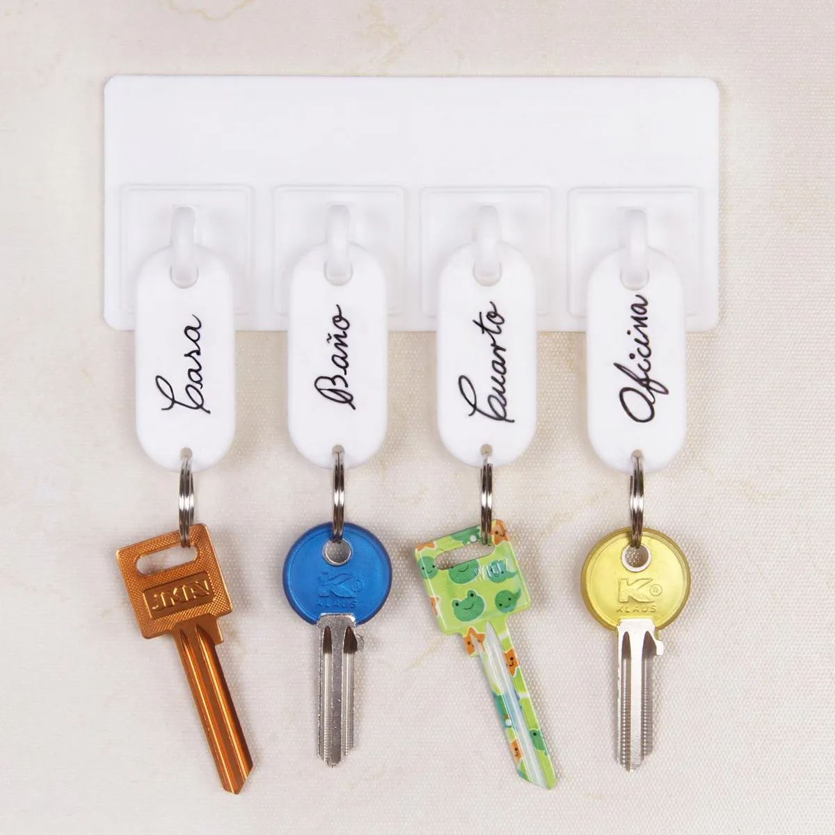 JOLY - Portallaves de PVP Autodhesivo Blanco