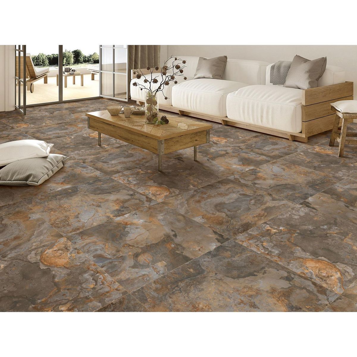 KLIPEN - Porcelanato Gris Rustico 60x60cm 1.44m2 Vulcano