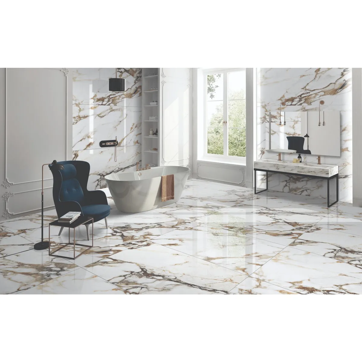 KLIPEN - Porcelanato Benevento Blanco Pulido 60x120cm 1.44m2