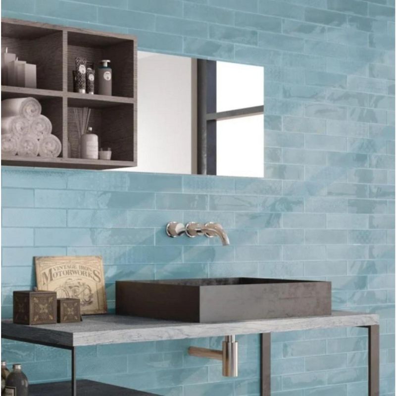 KLIPEN - Azulejo Metro Sky Blue Br 6.5x26 cm 0.7m2