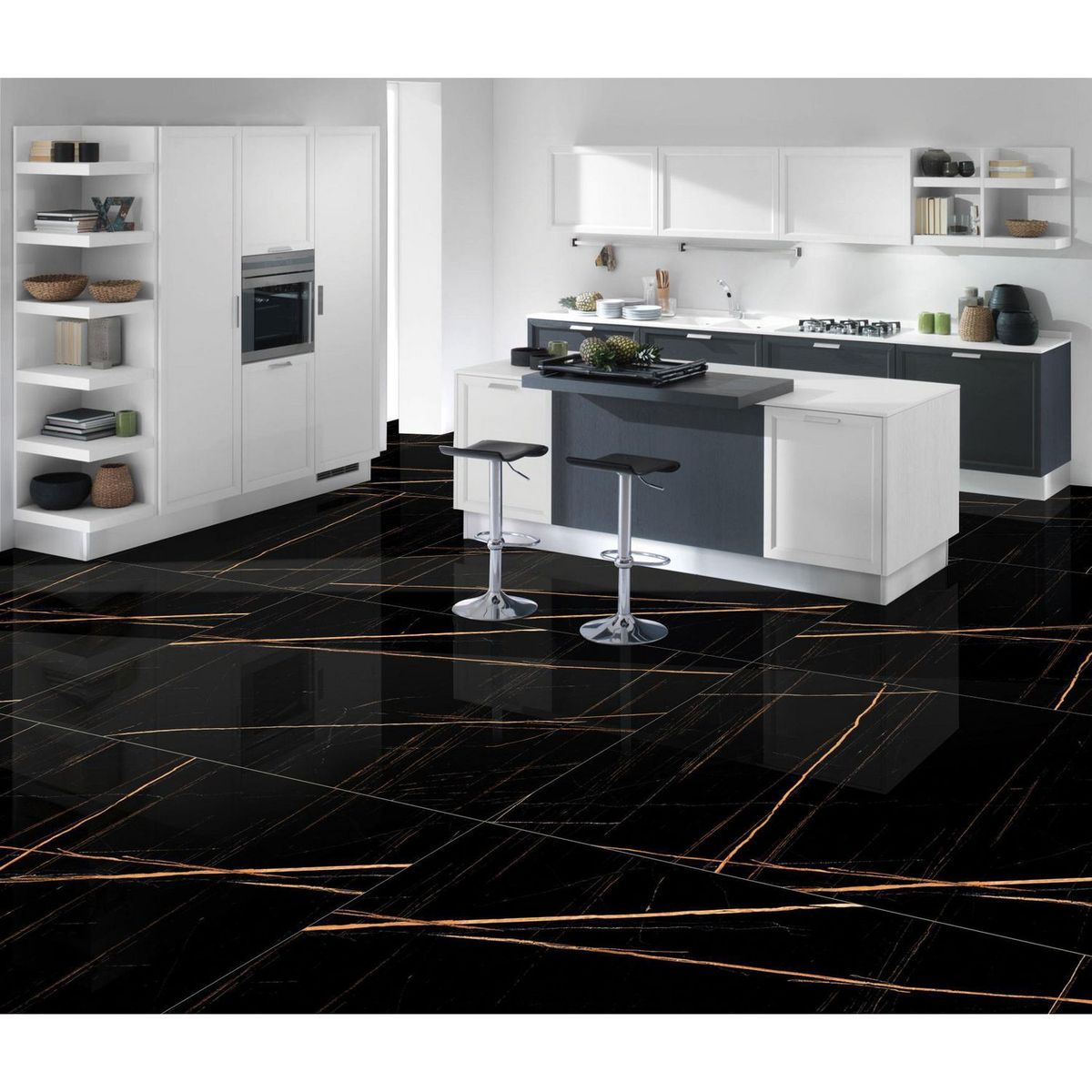 KLIPEN - Porcelanato Nairobi Negro Pulido 60x120cm 1.44m2