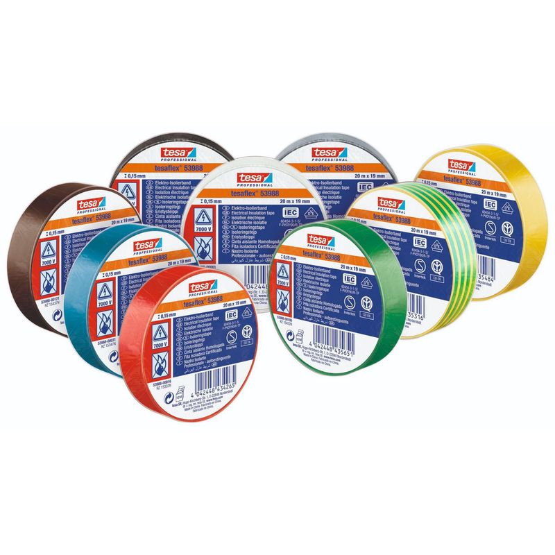 TESA - Pack Cinta Aislante Tesaflex 10MX15MM 10 Unidades