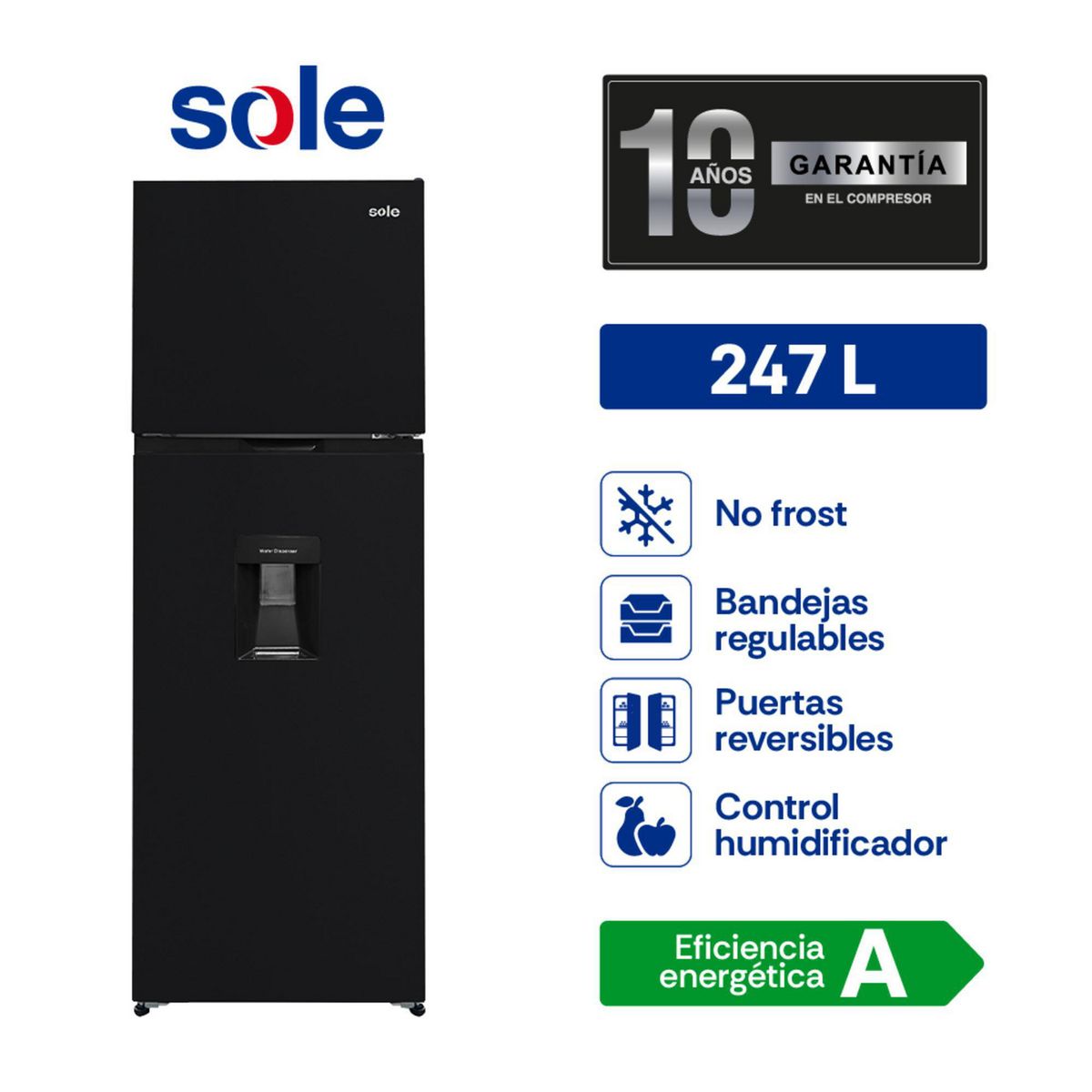 SOLE - Refrigeradora Sole 3120Solref247N 247 L