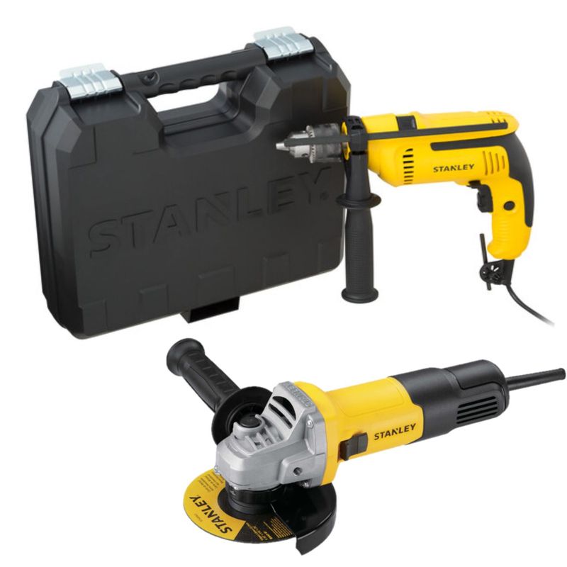 STANLEY - Taladro Stanley 1/2 700W + Esmeril AngularStanley 4 1/2 710W