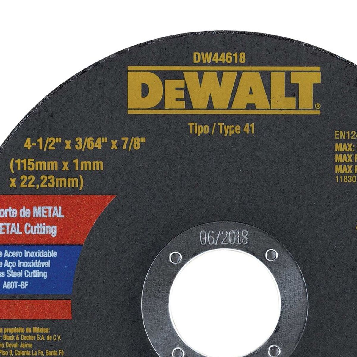 DEWALT - Disco de Corte Abrasivo 4-1/2x3/64