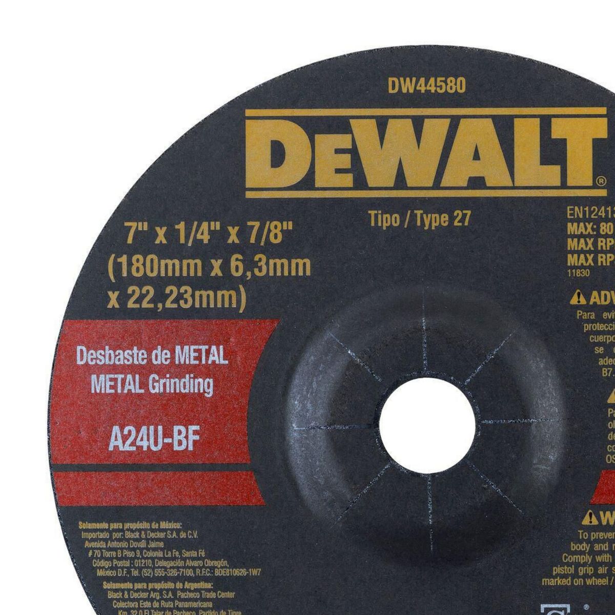 DEWALT - Caja de 25 Discos Desbaste 7x1/4