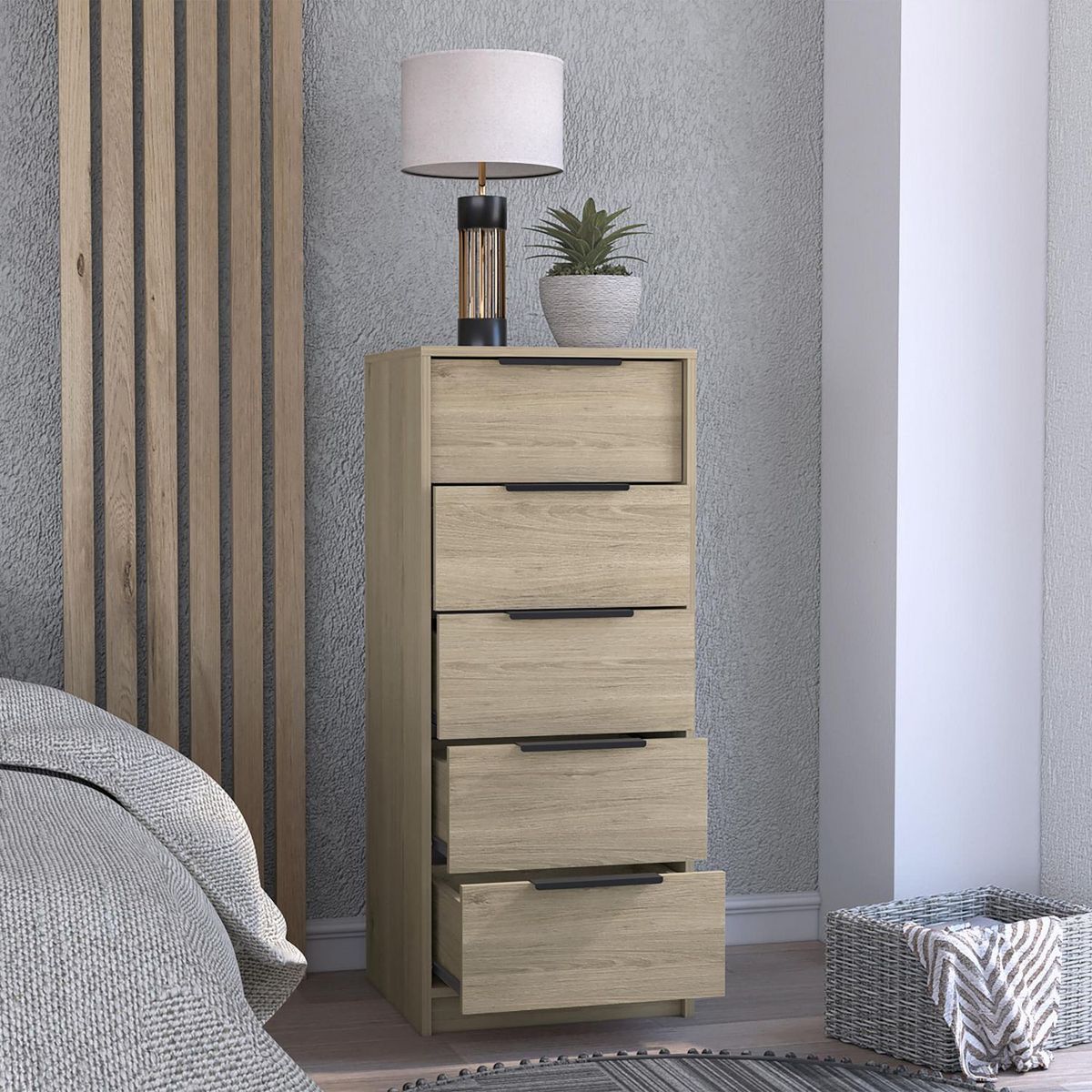 TUHOME - Cómoda 5 Cajones Kaia