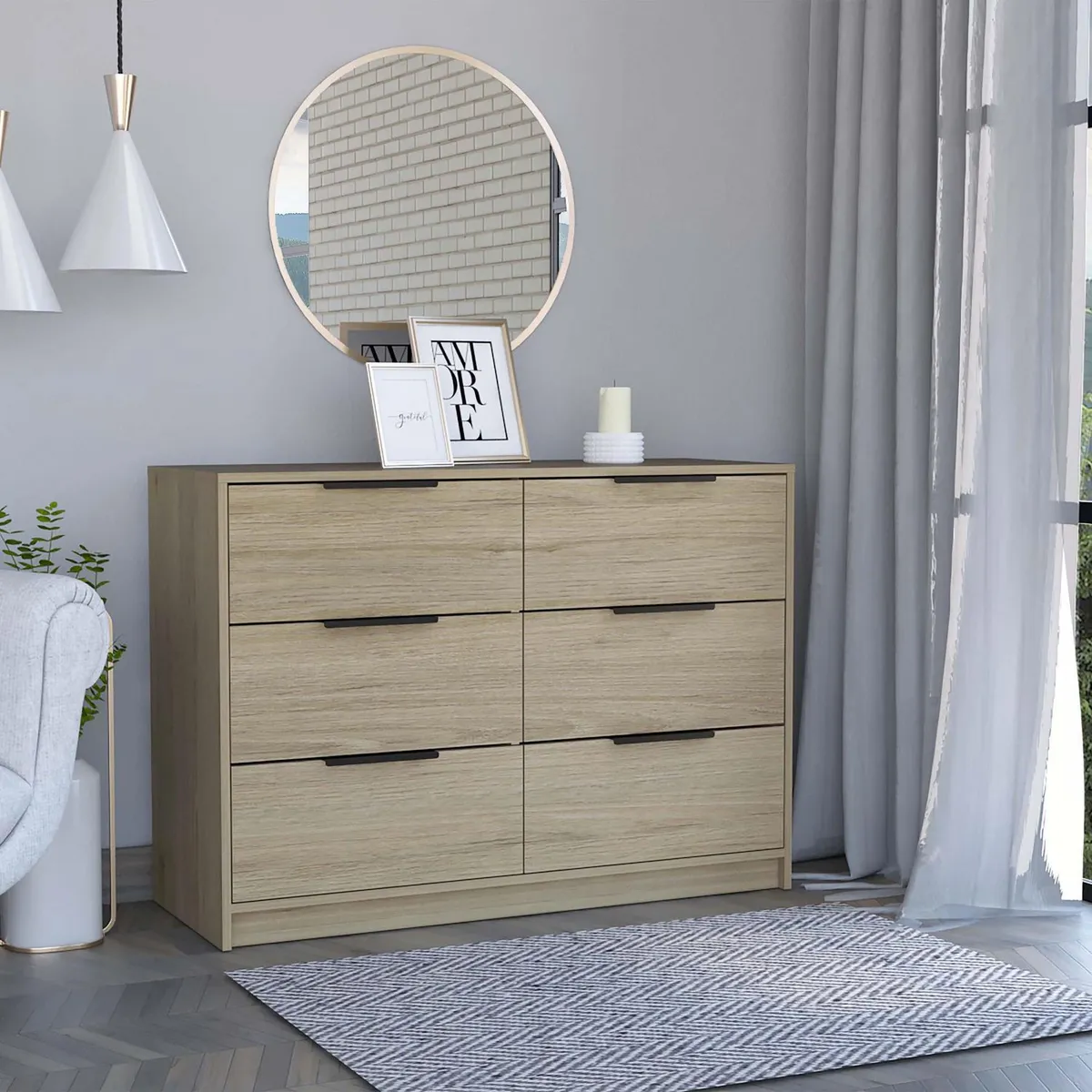TUHOME - Cómoda 4 Cajones 2 Puertas Kaia 77.6x107.0x41.0cm
