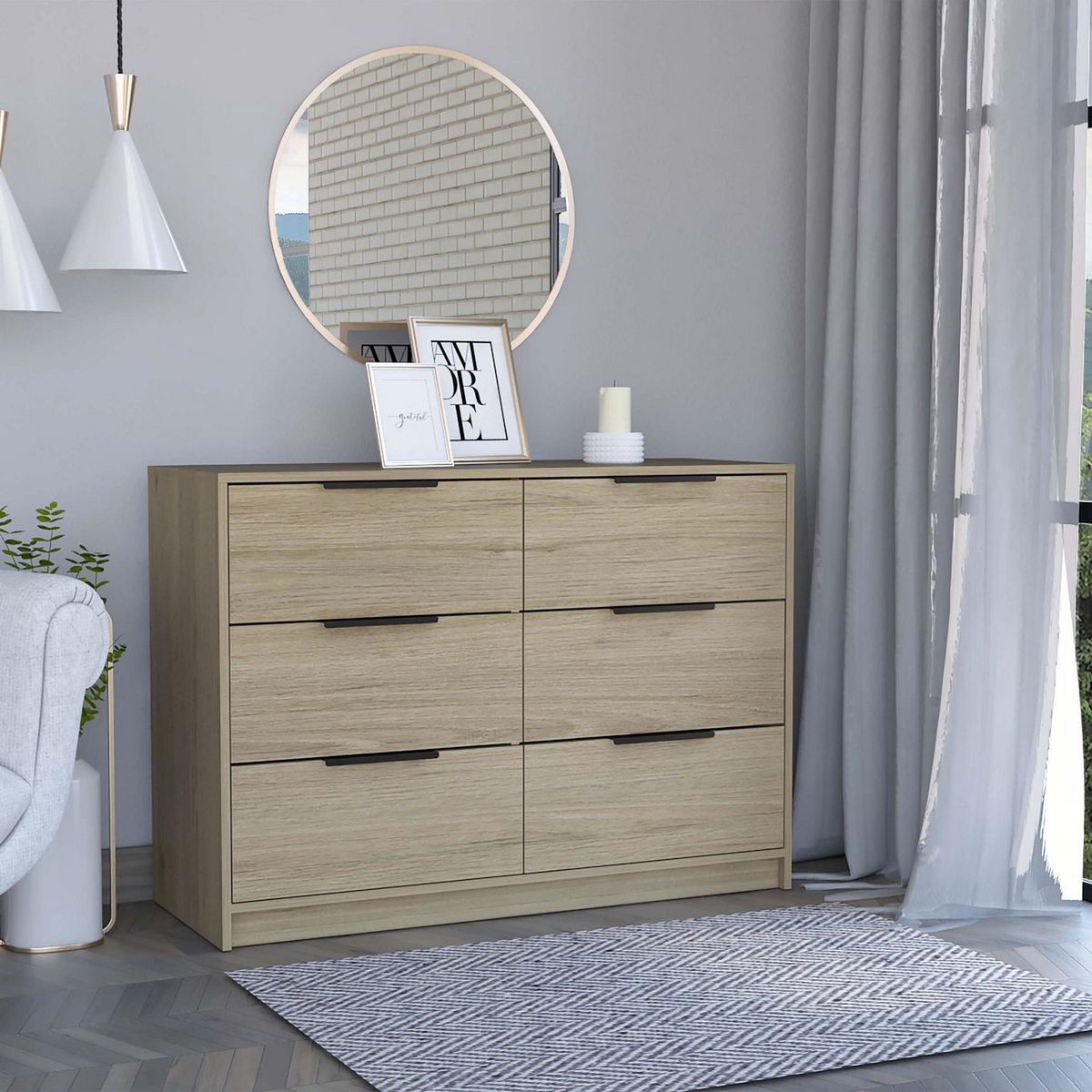 TUHOME - Cómoda 4 Cajones 2 Puertas Kaia 77.6x107.0x41.0cm
