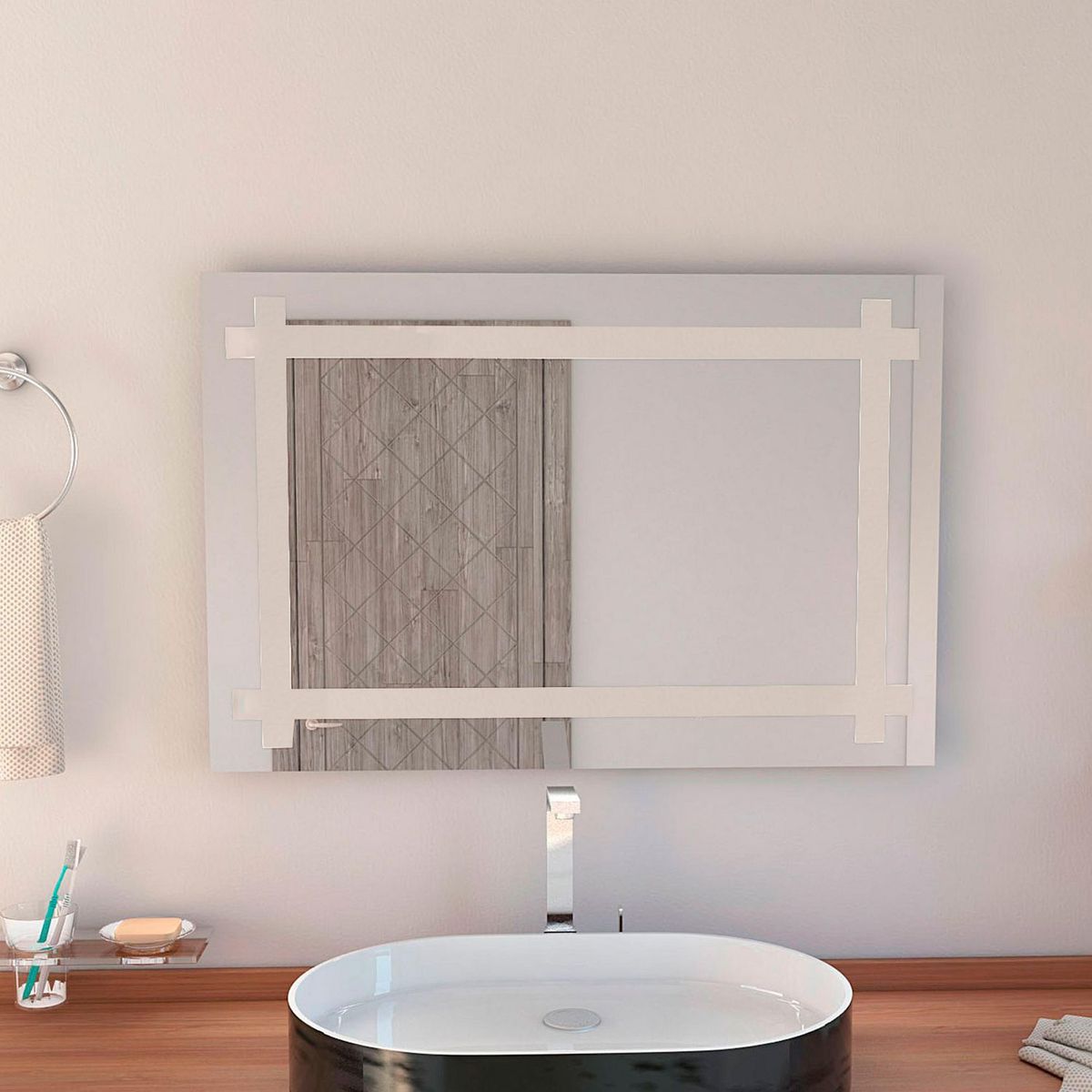 TUHOME - Espejo de Baño Rectangular Broni