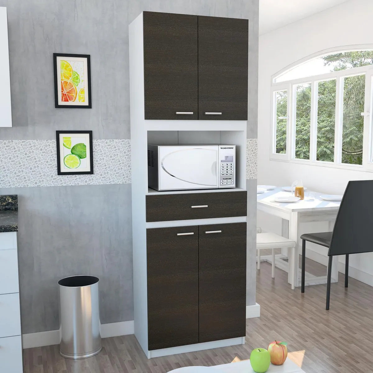 TUHOME - Mueble de Cocina Bau Blanco-Wengue
