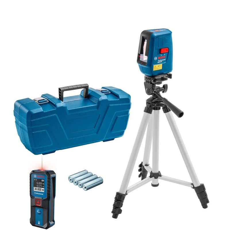 BOSCH - Medidor láser Bosch GLM 30-23 alcance 30m + Nivel Láser Bosch Nivelox alcance 15m + trípode + maletín de plástico