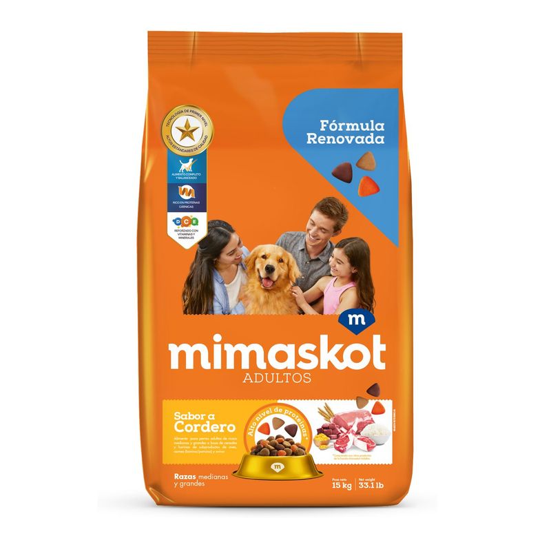 MIMASKOT - Mimaskot adultos 15kg de Cordero y cereales raza mediana y grande