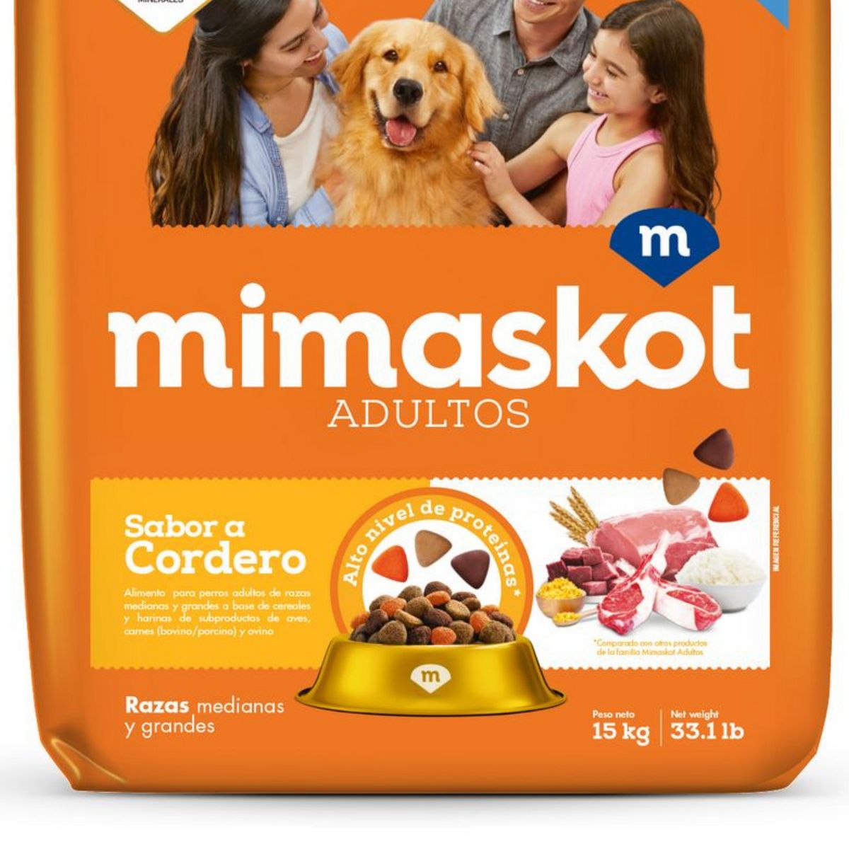 MIMASKOT - Comida para Perros Adultos Cordero y Cereal 15kg 