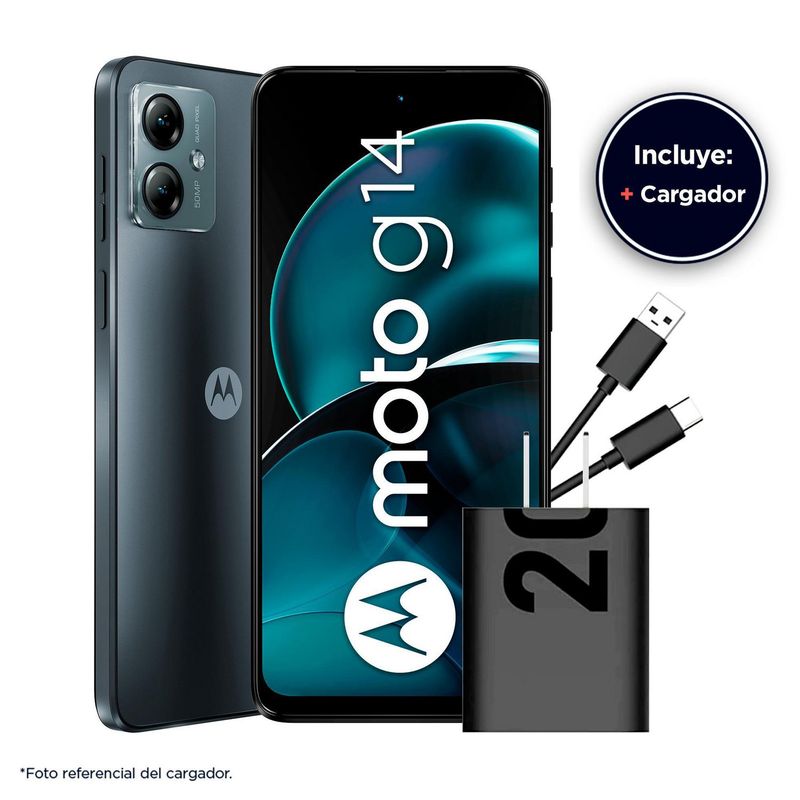MOTOROLA - Celular Motorola G14 6.5" 4GB 128GB Gris Acero (Open Box)