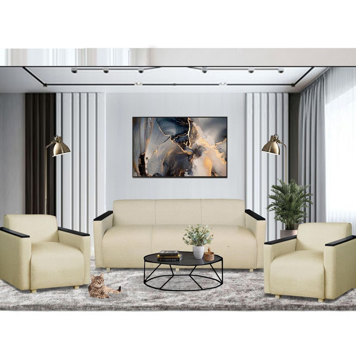 CASA BELLA - Juego de Sala 3-1-1 Cuerpos Nepal