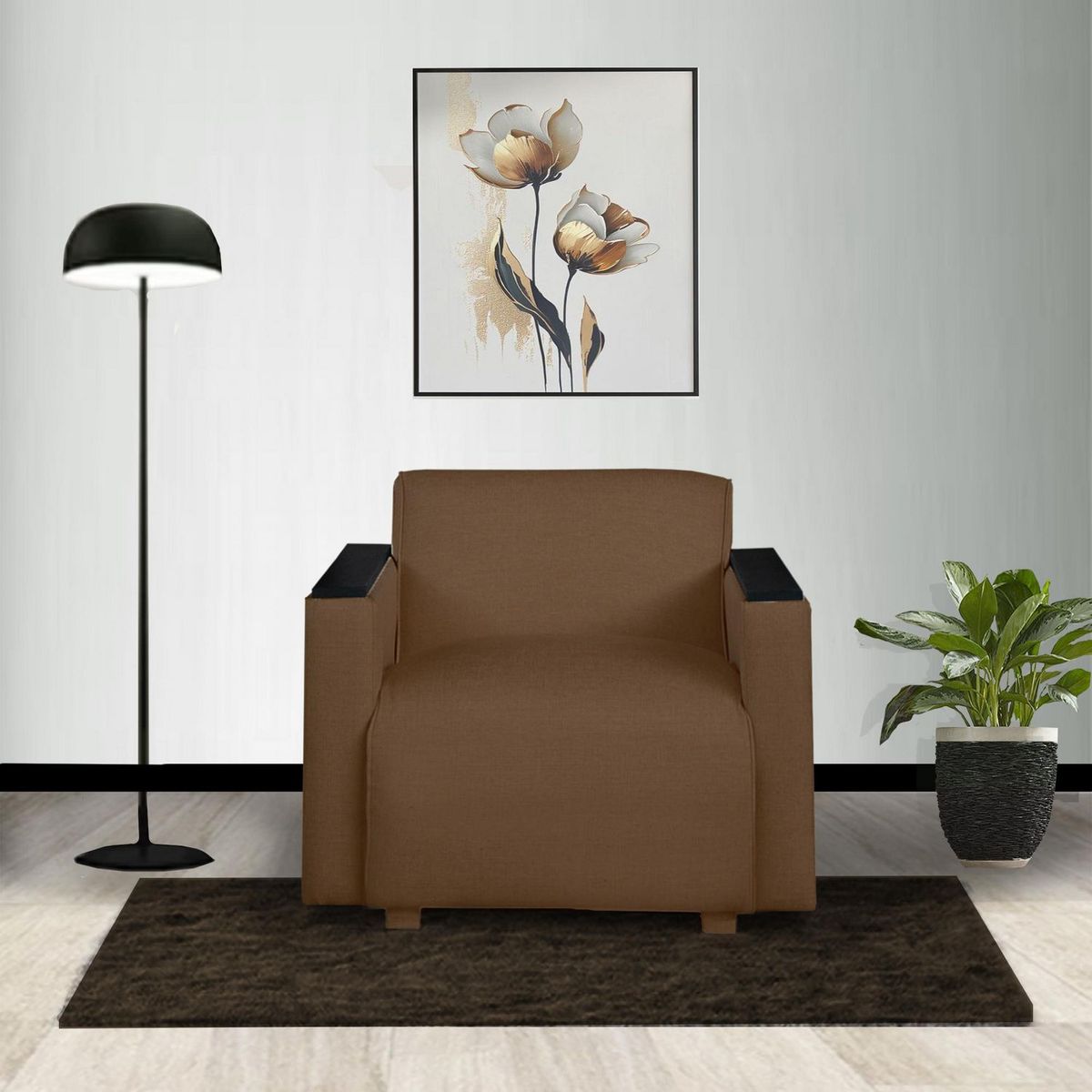 CASA BELLA - Sofá 1 Cuerpo Nepal Marrón