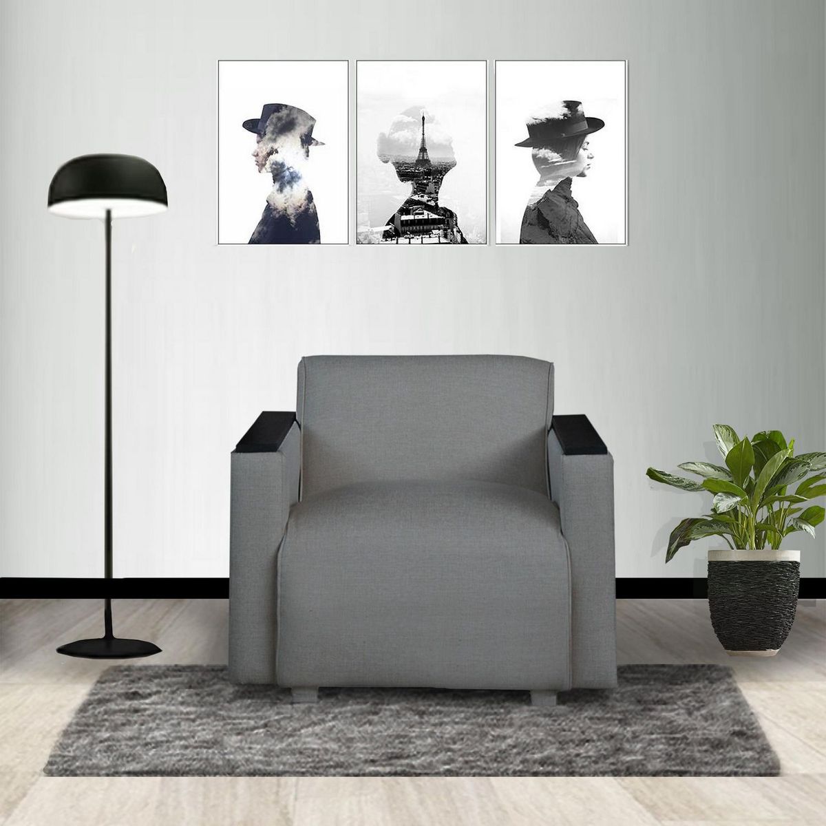 CASA BELLA - Sofá 1 Cuerpo Nepal Gris