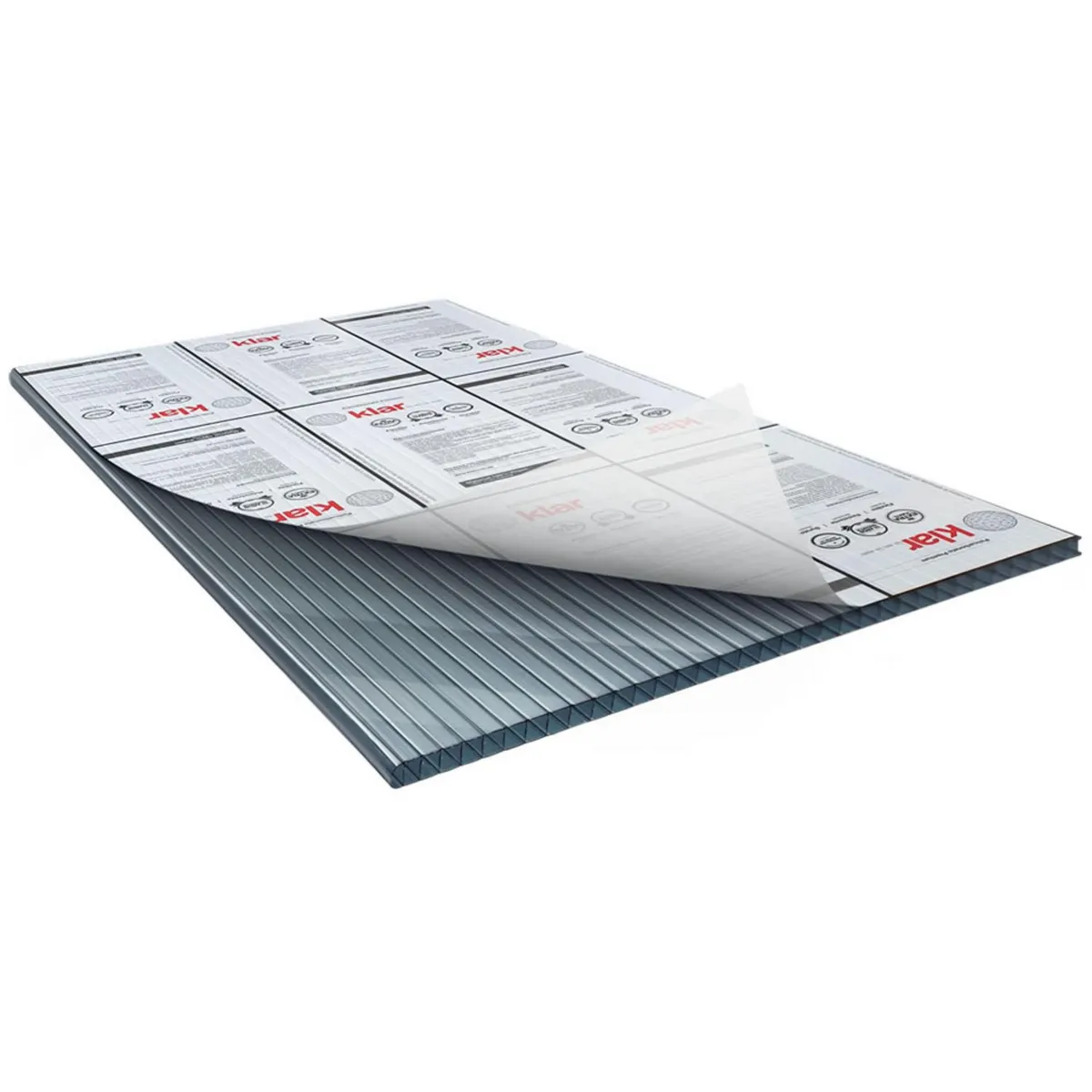 KLAR - Policarbonato Alv Gris Reflectivo 1.05x2.9m 6mm Klar