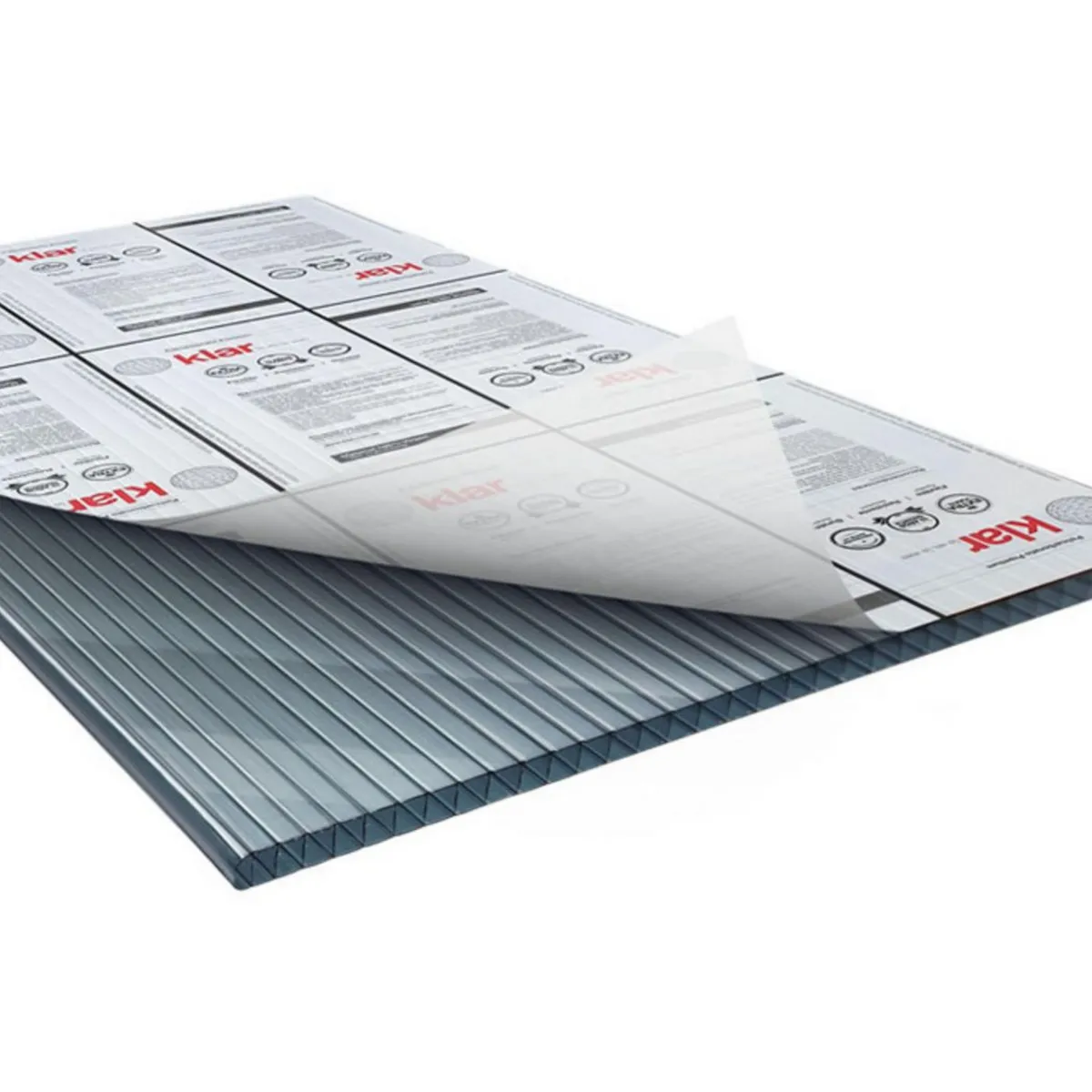 KLAR - Policarbonato Alv Gris Reflectivo 1.05x2.9m 6mm Klar