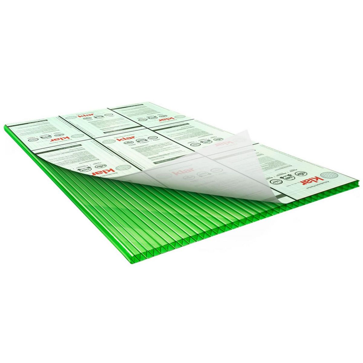 KLAR - Policarbonato Alv Verde 1.05x2.9m 6mm Klar