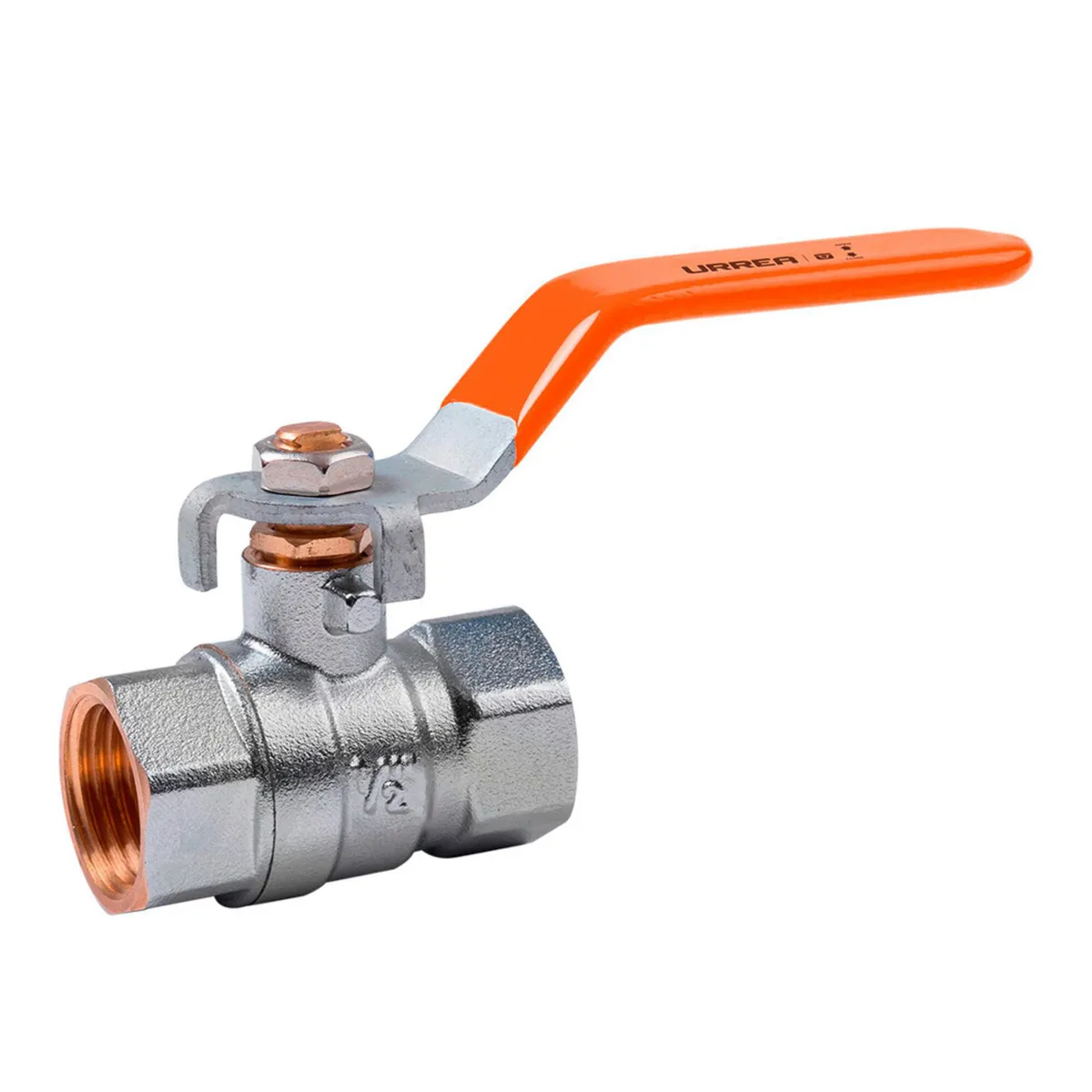  - Válvula esférica 1/2 " Bronce con baño de níquel 600 LB WOG Urrea