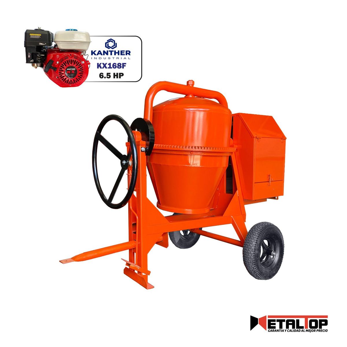  - Mezcladora Concreto tipo trompo 5p3 aro9 c/motor kanther 6.5hp