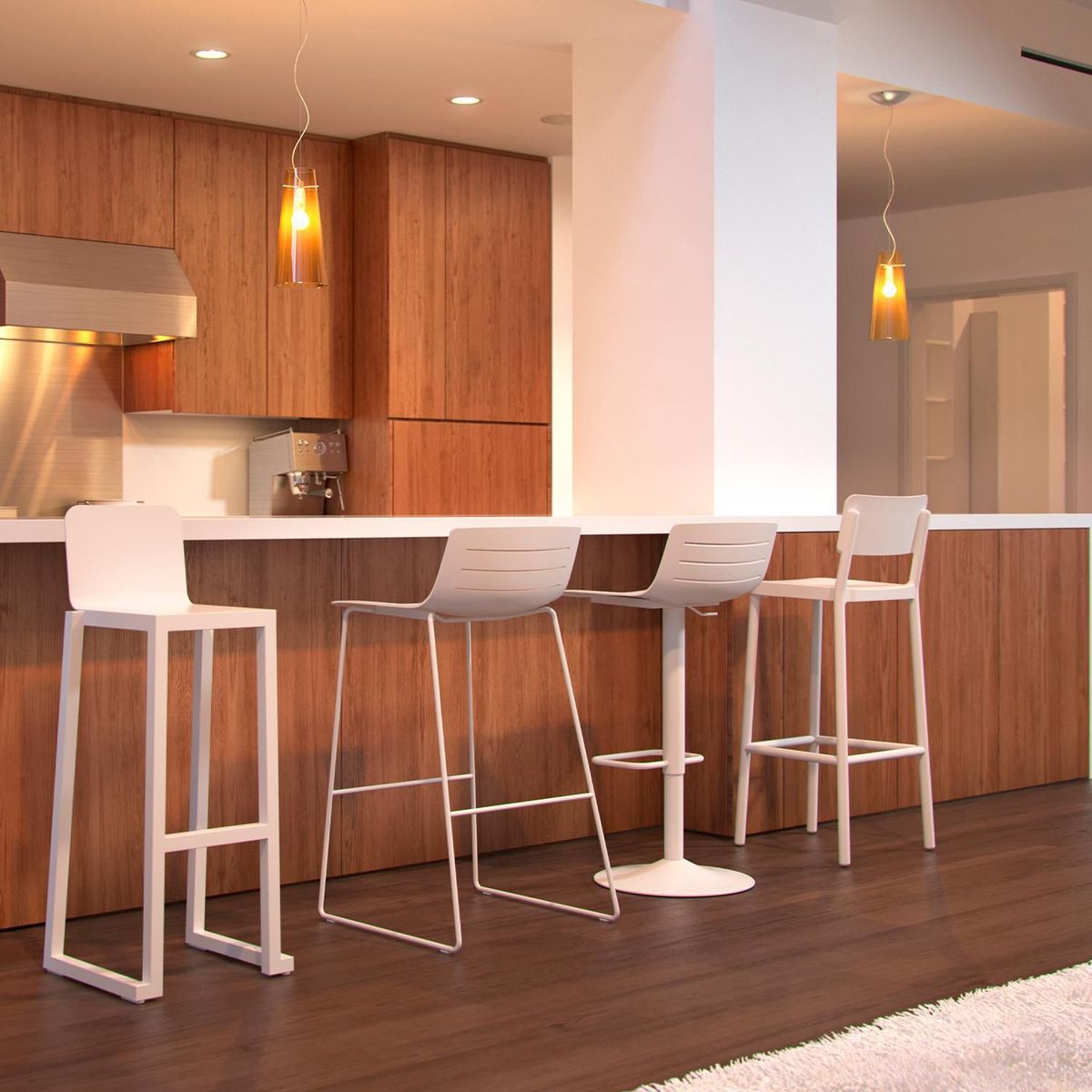 ZIYAZ - Silla Bar Lisboa H77 Blanco