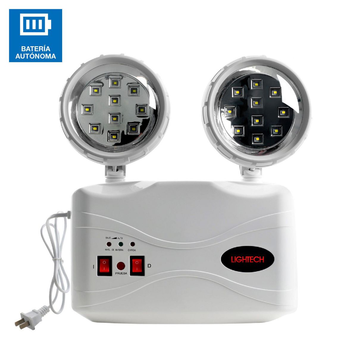 LIGHTECH - Lámpara de Emergencia LED Luz Fría PF09 4W Lightech