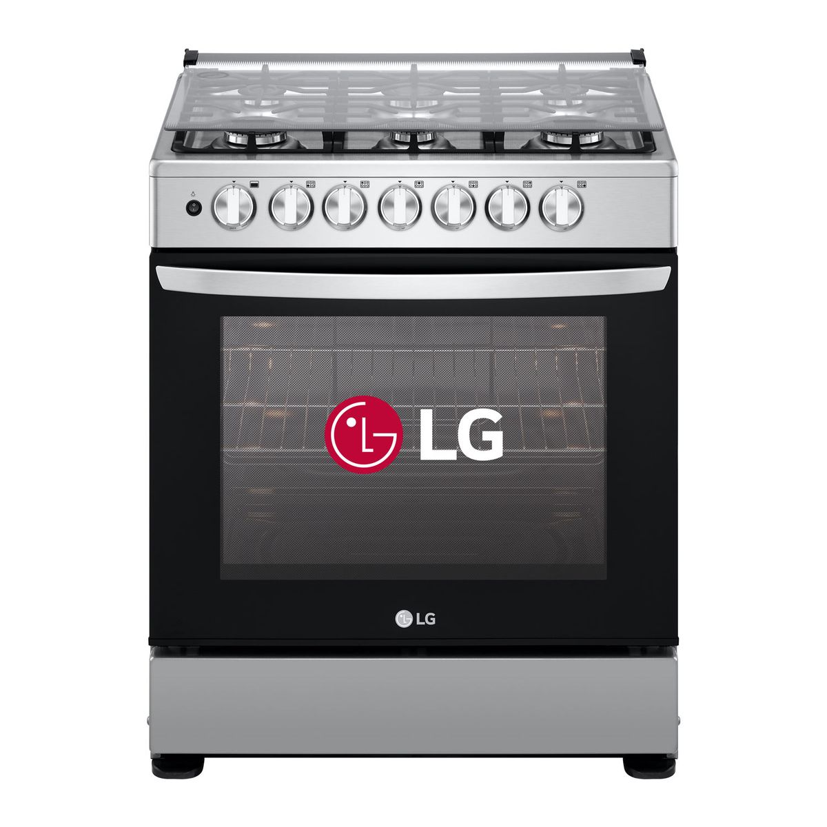 LG - Cocina a Gas LRGZ5253S 6 Hornillas Gran Capacidad Acero Inoxidable LG