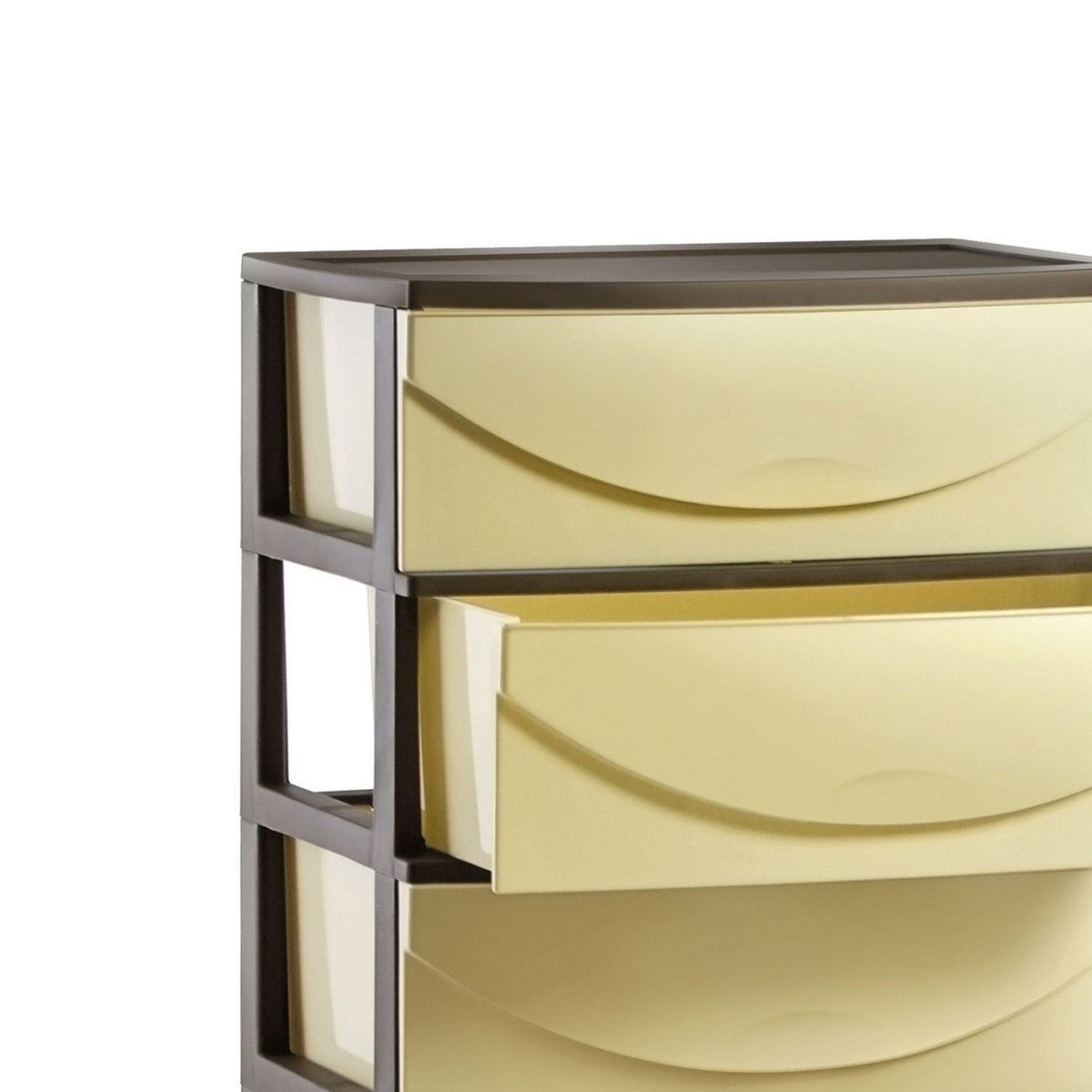 POLINPLAST - Cómoda Happy Plastica 5 Cajones  Marron y Crema