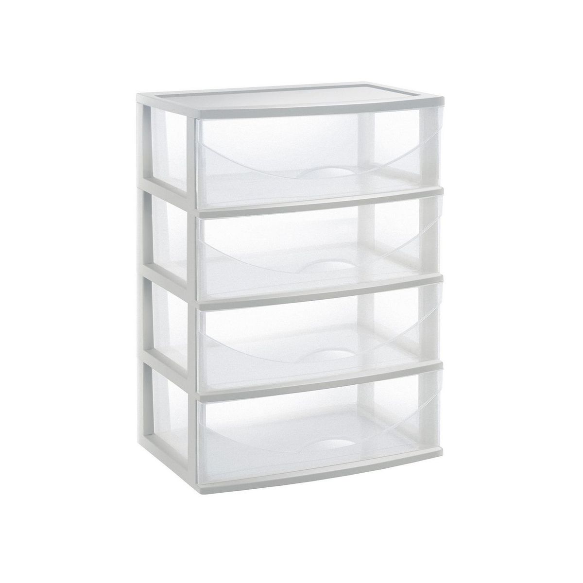 POLINPLAST - Cómoda Happy Plastica 4 Cajones Blanco Transparente