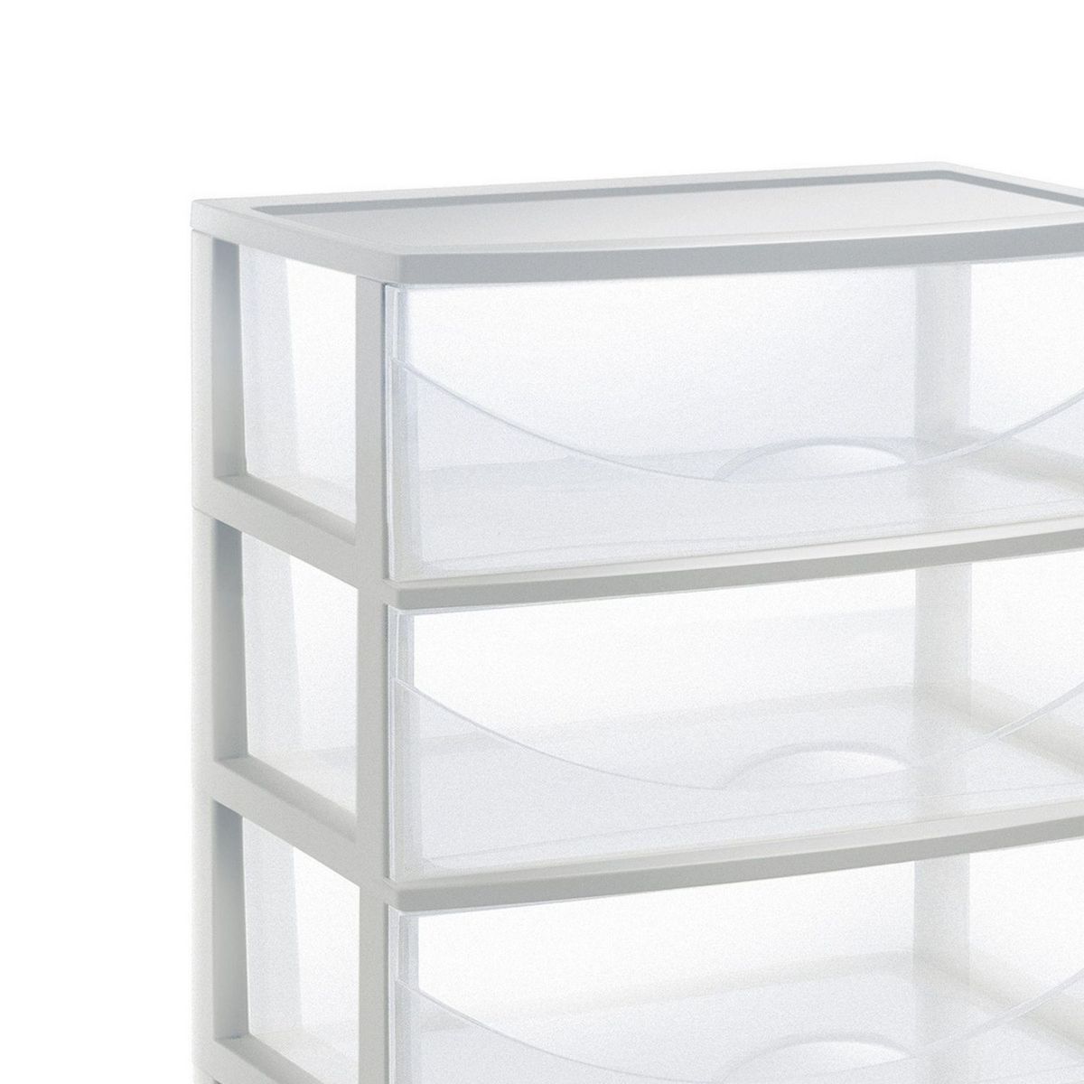 POLINPLAST - Cómoda Happy Plastica 4 Cajones Blanco Transparente