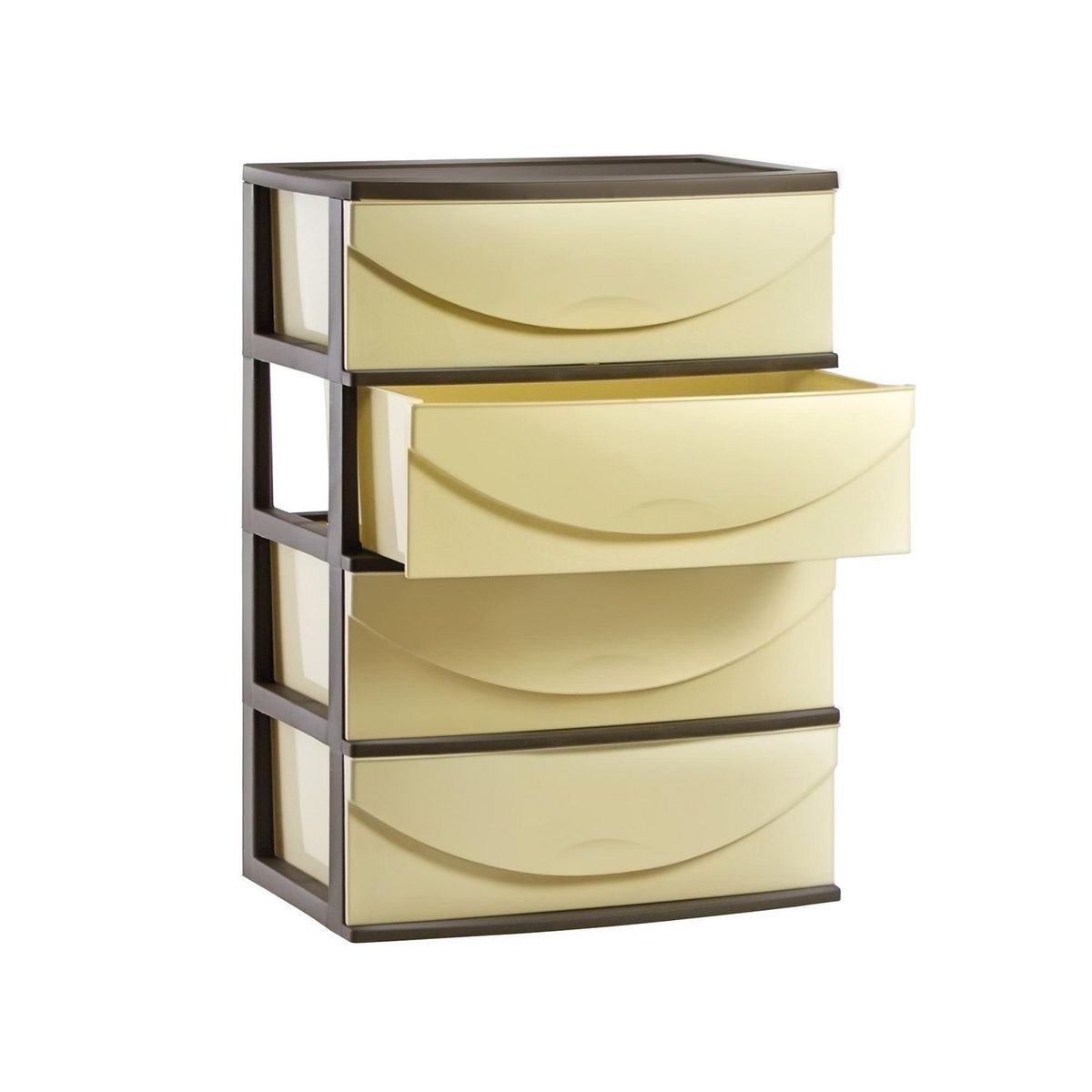 POLINPLAST - Cómoda Happy Plastica 4 Cajones Marron Crema