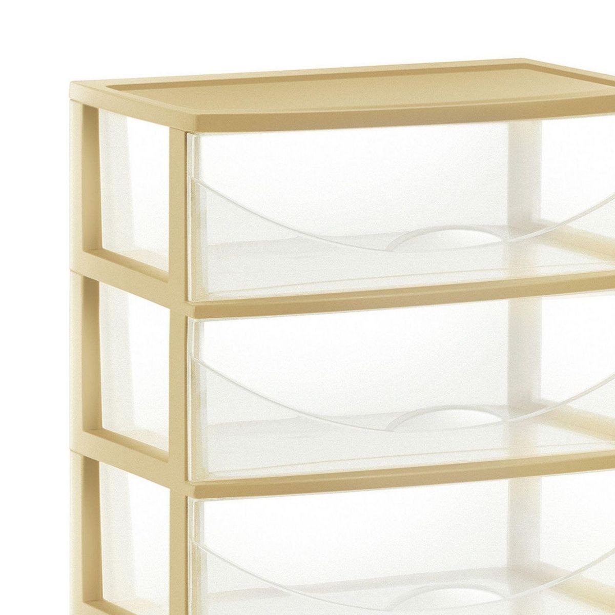 POLINPLAST - Cómoda Happy Plastica 5 Cajones Crema y Transparente