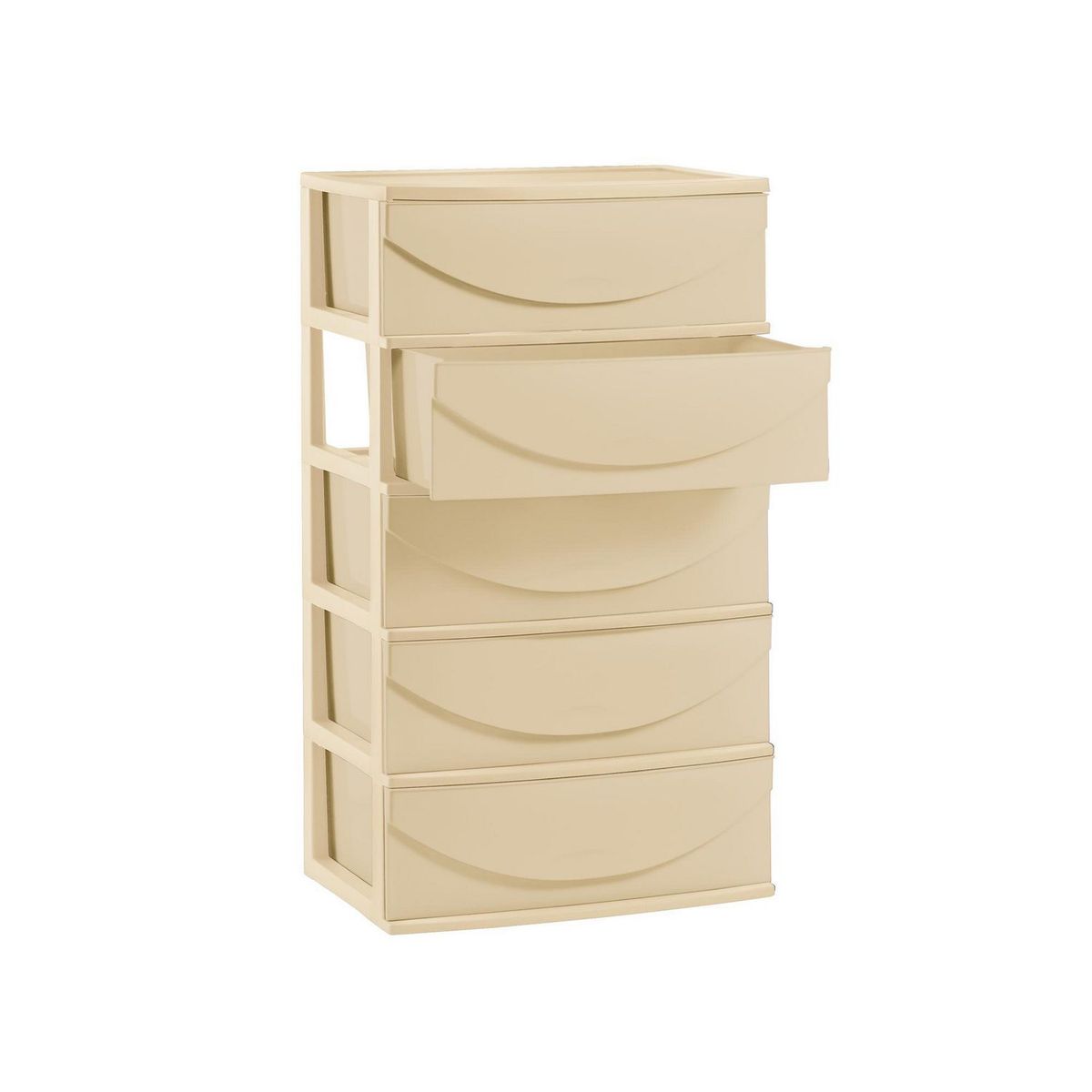 POLINPLAST - Cómoda Happy Plastica 5 Cajones Crema