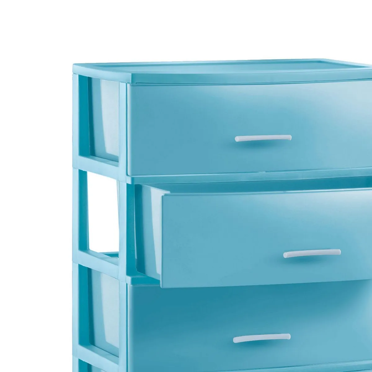 POLINPLAST - Cómoda Smart Plástica 4 Cajones Celeste