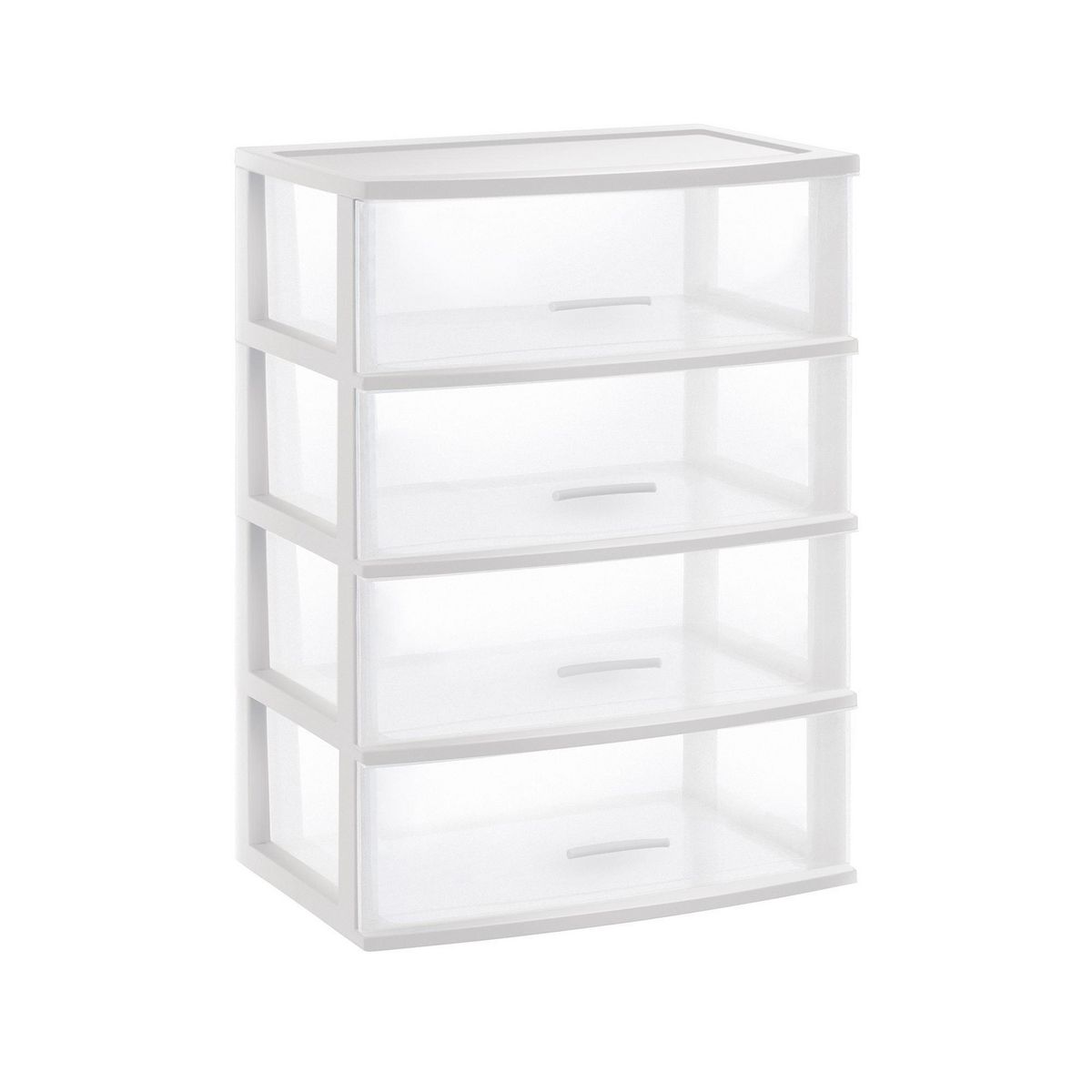 POLINPLAST - Cómoda Smart Plástica 4 Cajones Blanco transparente