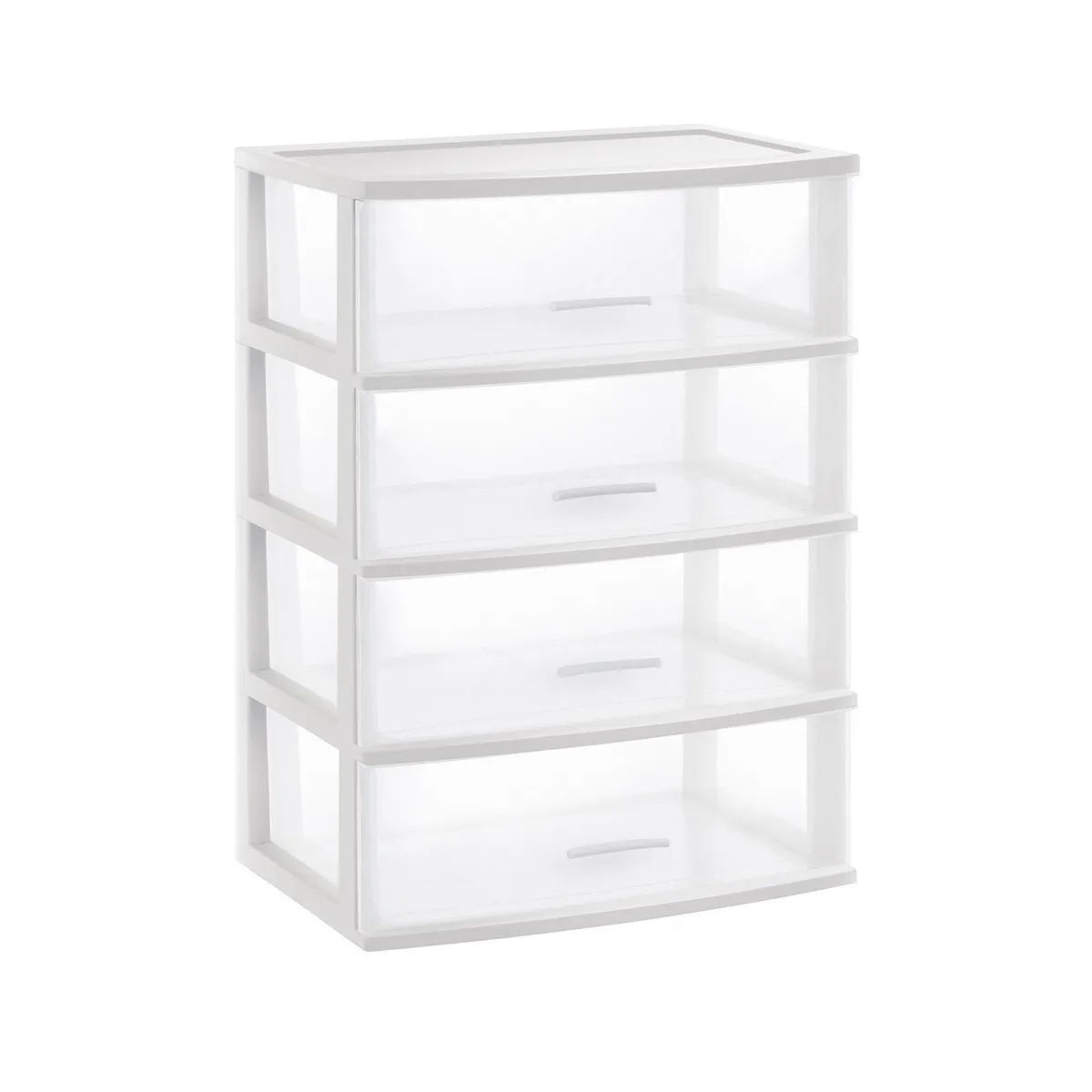 POLINPLAST - Cómoda Smart Plástica 4 Cajones Blanco transparente