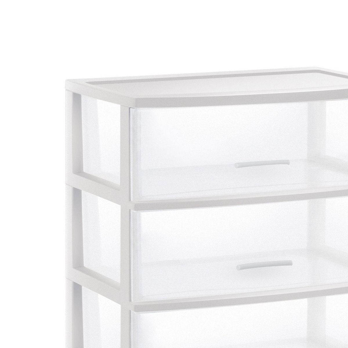 POLINPLAST - Cómoda Smart Plástica 4 Cajones Blanco transparente