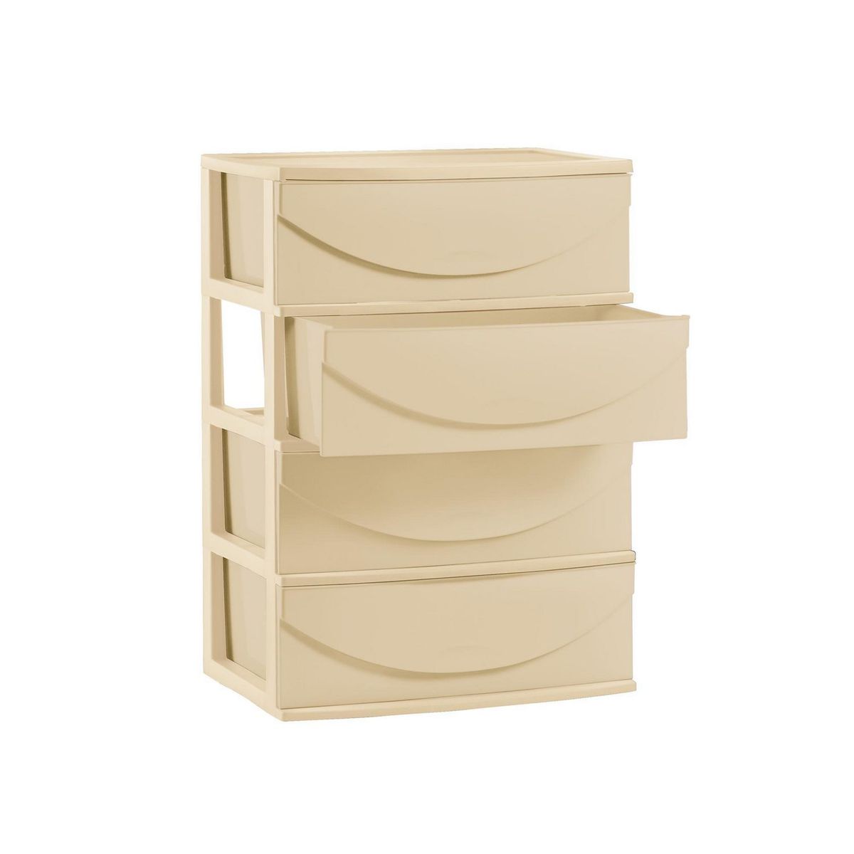 POLINPLAST - Cómoda Happy Plastica 4 Cajones Crema