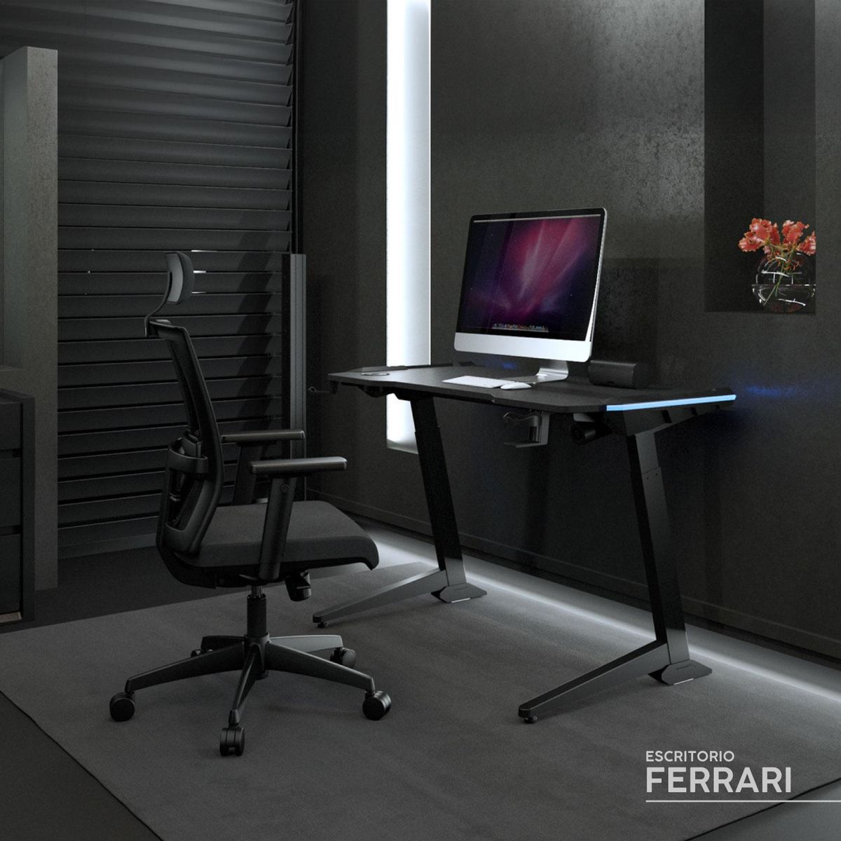 BONNO - Escritorio con Altura Ajustable Ferrari Negro