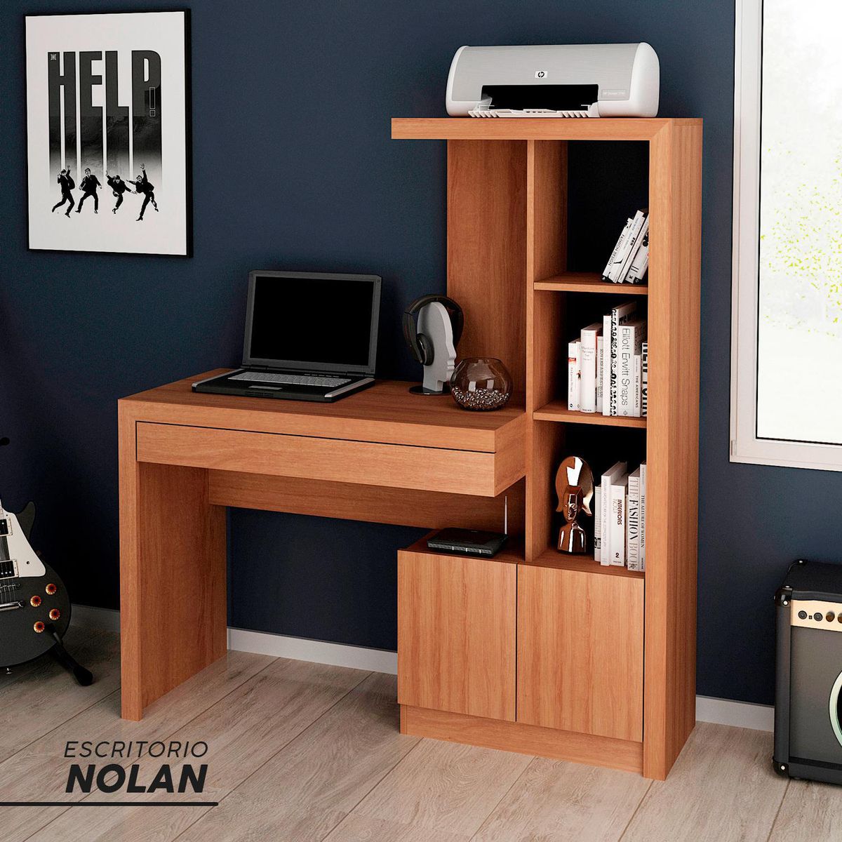 BONNO - Escritorio con Repisa Nolan