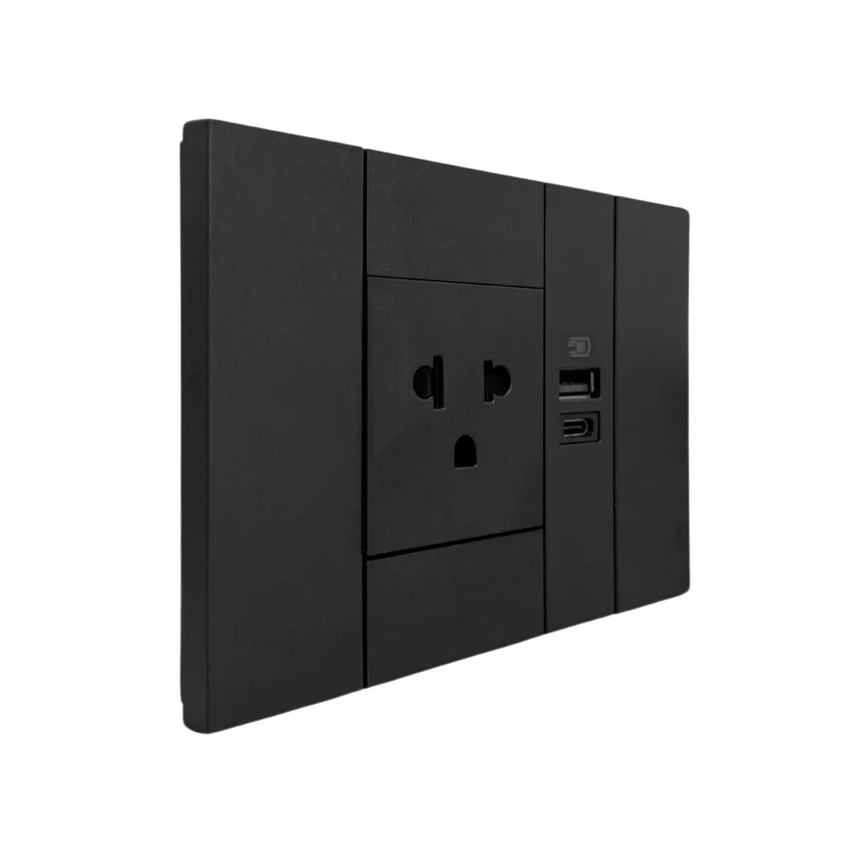 BTICINO - Toma universal 2P +T 16A-250V + 2 USB tipo A + C Living Now Negro