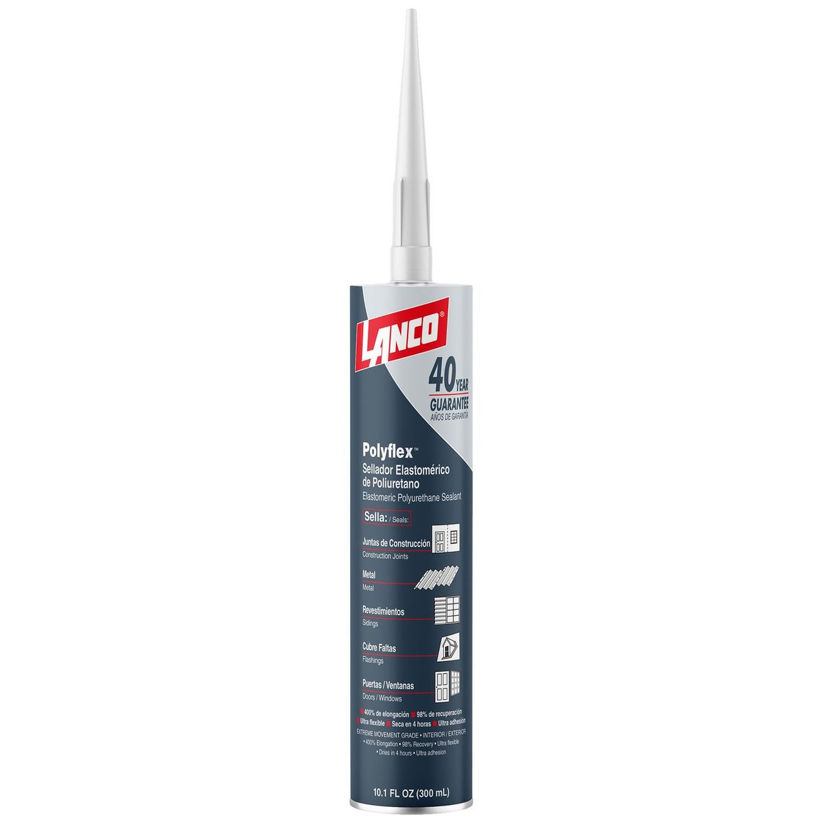 LANCO - Sellador adhesivo Poliuretano Polyflex Lanco Gris 300 ml