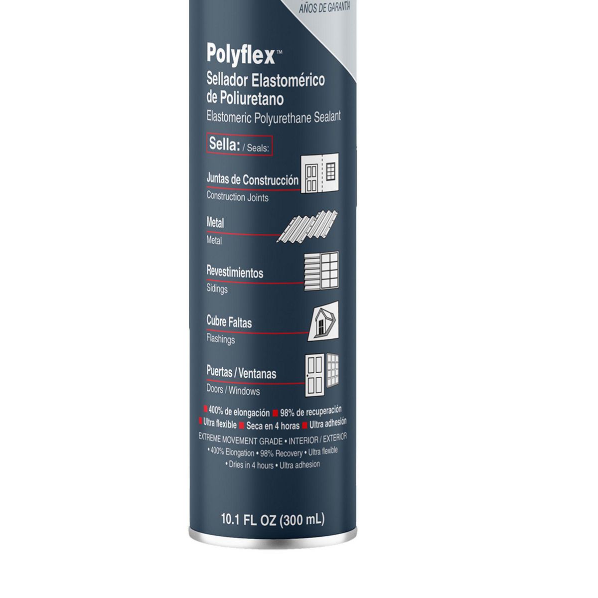 LANCO - Sellador adhesivo Poliuretano Polyflex Lanco Gris 300 ml