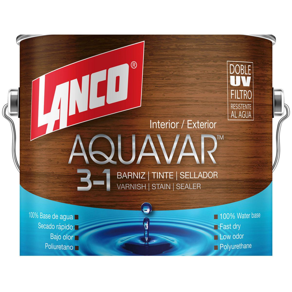 LANCO - Sellador barniz tinte Aquavar Satinado Lanco 1 gl