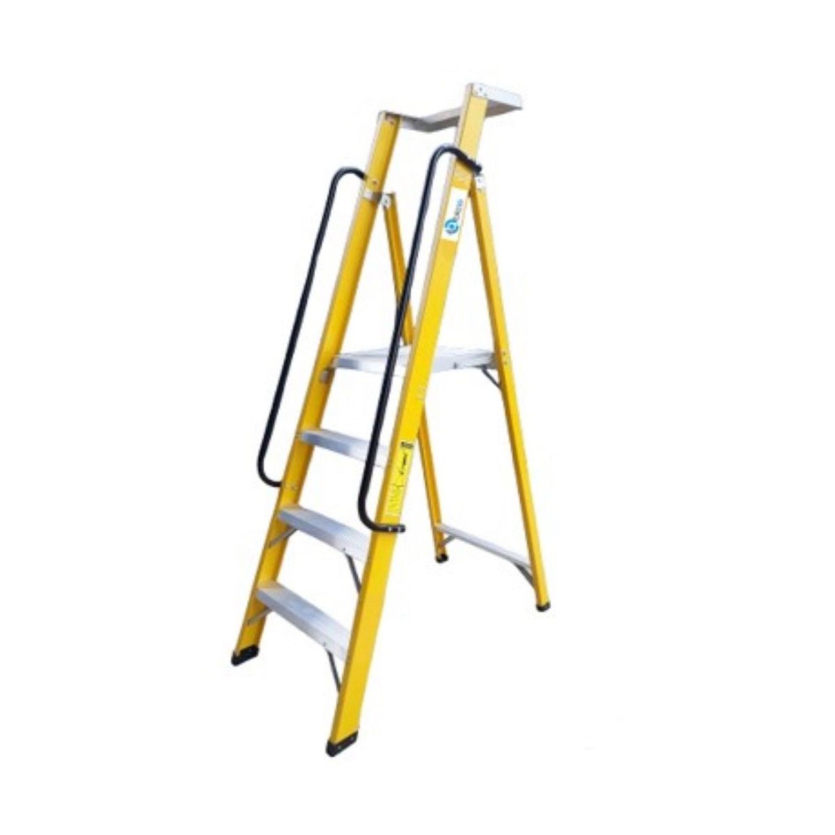  - Escalera Plataforma de Fibra de Vidrio 4 Pasos