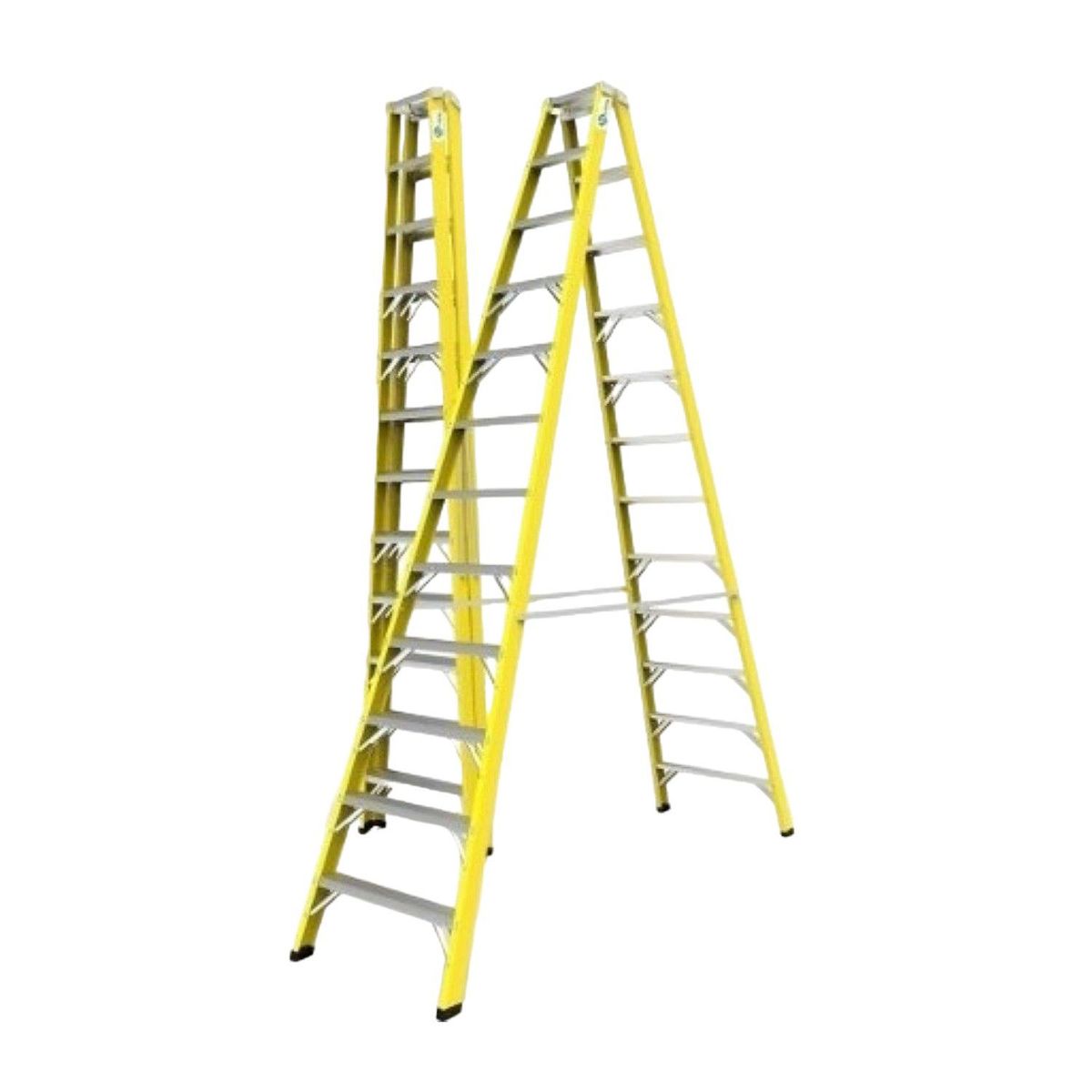  - Escalera Tijera Doble Ascenso 12 Pasos Fibra de Vidrio 3.66m